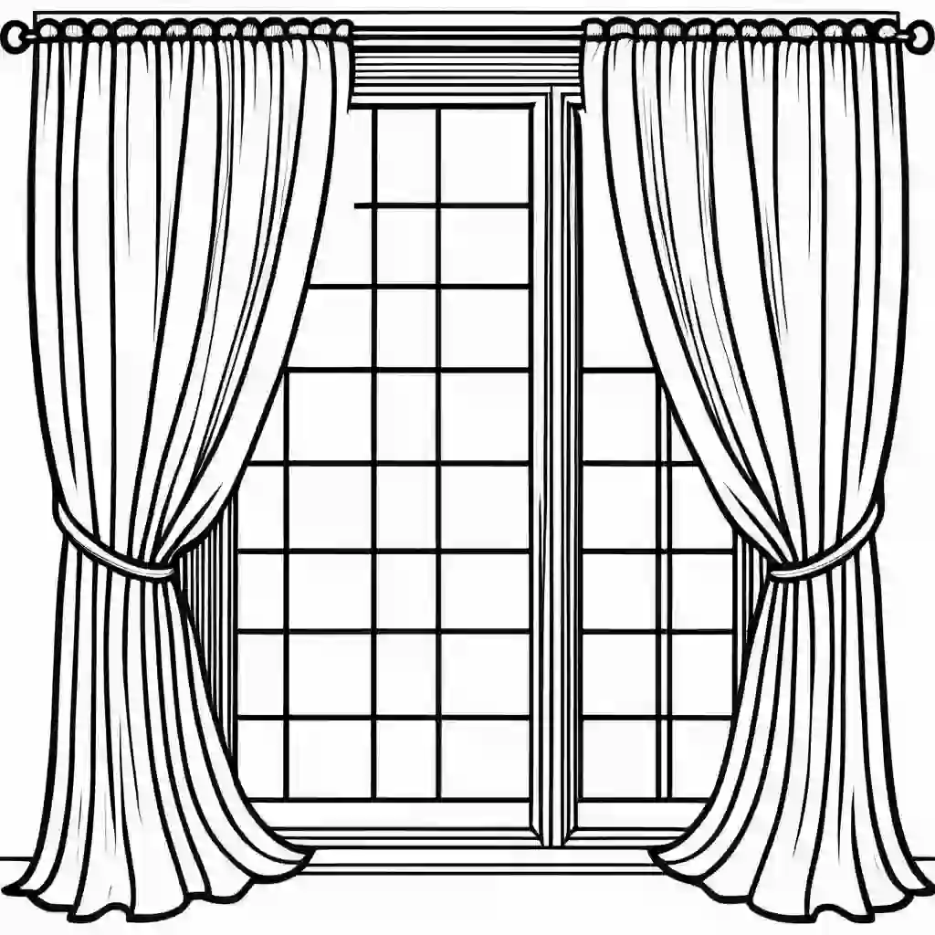 Curtains coloring pages
